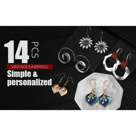 * New 12  Pairs Teardrop Druse Crystal Drop Dangle Earrings for Women Gi… - Picture 2 of 14